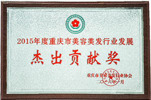 2015年-杰出贡献奖-重庆市美容美发行业协会颁发